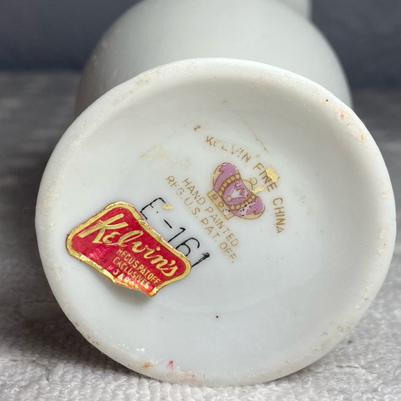 Vintage Kelvin’s Fine China Raised Attached Floral Design Handle Vase/Japan - Picture 8 of 14